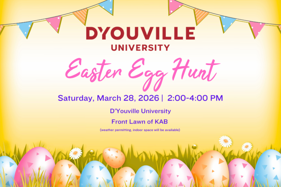 Easter Egg Hunt. Sunday March 28, 2026, 2-4 pm. D'Youville University Health Professions Hub