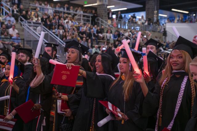 Graduates at a commencement celebration